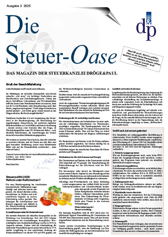 Steueroase 2025 - Ausgabe 3