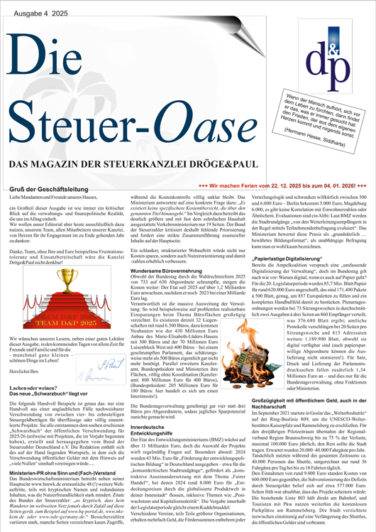 Steueroase 2025 - Ausgabe 4