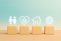 Foto: Icons zu Personen, Herz, Haus und Globus